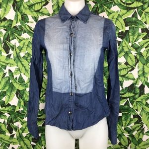 5 for $25 Else Colorblock Chambray Button Down